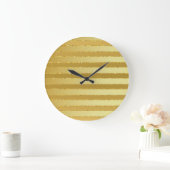 Monogram Chic Gestreepte Gouden Glitters  Grote Klok (Huis)
