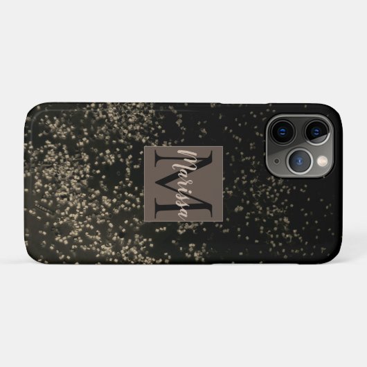 Monogram Chic Gold Confetti Case-Mate iPhone Case (Achterkant (horizontaal))