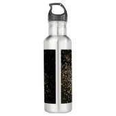 Monogram Chic Gold Confetti Waterfles (Achterkant)