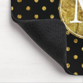 Monogram Chic Gold Glam en Black Stippen Muismat (Hoek)