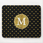 Monogram Chic Gold Glam en Black Stippen Muismat (Voorkant)