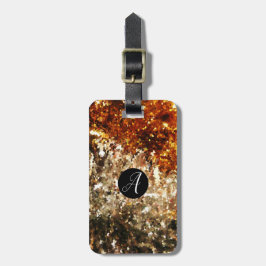 Monogram chic goud fonkelt glitter bagagelabel