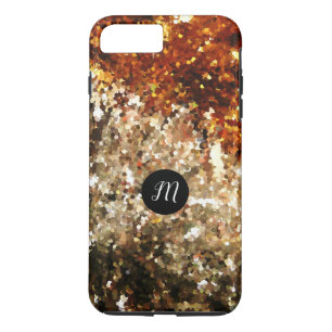 Monogram chic goud fonkelt glitter 	iPhone 8/7 plus hoesje