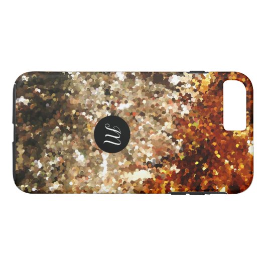 Monogram chic goud fonkelt glitter Case-Mate iPhone case (Achterkant (Horizontaal))