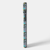Monogram chic Grijs Bloemmotief  Case-Mate iPhone Case (Achterkant / Links)