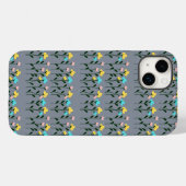 Monogram chic Grijs Bloemmotief  Case-Mate iPhone Case (Achterkant (horizontaal))