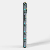 Monogram chic Grijs Bloemmotief  Case-Mate iPhone Case (Achterkant / Rechts)