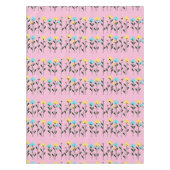 Monogram chic grijs bloemmotief tafelkleed (Voorkant)