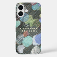 Monogram Chic Mama Abstract Groen Blauw Witte Stip