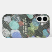 Monogram Chic Mama Abstract Groen Blauw Witte Stip Case-Mate iPhone Case (Achterkant (horizontaal))
