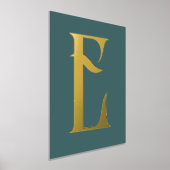 Monogram Chic Modern Blauwgroen Folie Afdrukken (Laagn)