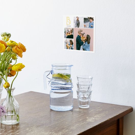 Monogram Chic Multi Photo White Folie Afdrukken (Laag (Keuken))