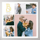 Monogram Chic Multi Photo White Folie Afdrukken (Voorkant)