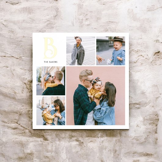 Monogram Chic Multi Photo White Folie Afdrukken