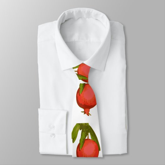 Monogram Chic Red Botanisch Pomegranaat Stropdas (Gebonden)