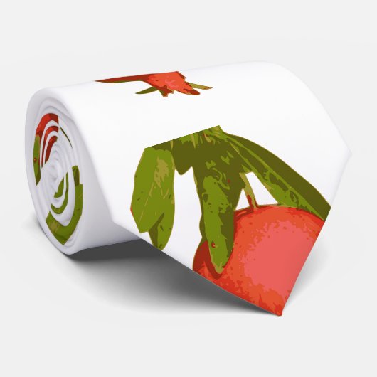 Monogram Chic Red Botanisch Pomegranaat Stropdas (Opgerold)