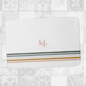 Monogram Chic Retro Stripes Badmat