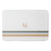 Monogram Chic Retro Stripes Badmat (Voorkant)