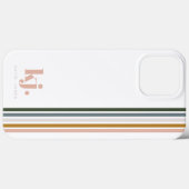 Monogram Chic Retro Stripes Case-Mate iPhone Case (Achterkant (horizontaal))