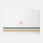 Monogram Chic Retro Stripes Deurmat (Voorkant)