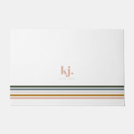 Monogram Chic Retro Stripes Deurmat