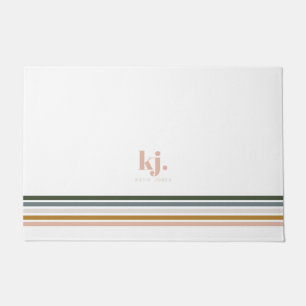 Monogram Chic Retro Stripes Deurmat