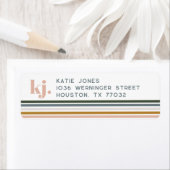 Monogram Chic Retro Stripes Etiket (Insitu)