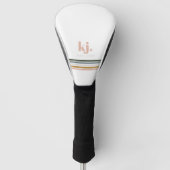 Monogram Chic Retro Stripes Golfheadcover (Voorkant)