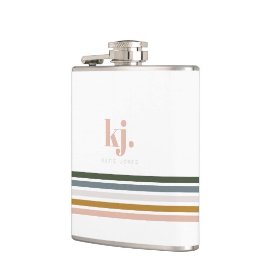 Monogram Chic Retro Stripes Heupfles (Links)