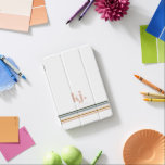 Monogram Chic Retro Stripes iPad Mini Cover<br><div class="desc">Een minimalistisch monogram met grote typografie-initialen in een klassiek lettertype met jouw naam hieronder en kleurrijke strips voor de rode regenboog. Trendy monogrammed design. Het ontwerp is aanpasbaar en aanpasbaar aan uw visie! Een geweldig cadeauidee voor elke gelegenheid. Voeg uw douanetekst aan dit ontwerp toe door de "Edit this design...</div>