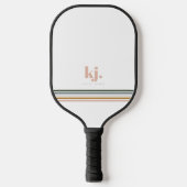 Monogram Chic Retro Stripes Pickleball Paddle (Voorkant)