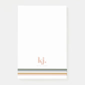 Monogram Chic Retro Stripes Post-it® Notes (Voorkant)