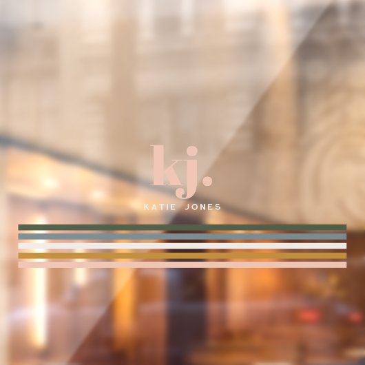 Monogram Chic Retro Stripes Raamsticker (Vel 2)