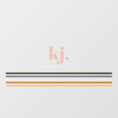 Monogram Chic Retro Stripes Raamsticker (Vel)