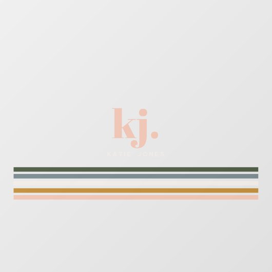 Monogram Chic Retro Stripes Raamsticker (Vel)