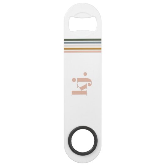 Monogram Chic Retro Stripes Speed Flessenopener (Achterkant)