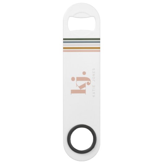 Monogram Chic Retro Stripes Speed Flessenopener (Voorkant)