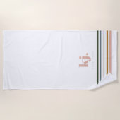 Monogram Chic Retro Stripes Strandlaken (Voorkant)