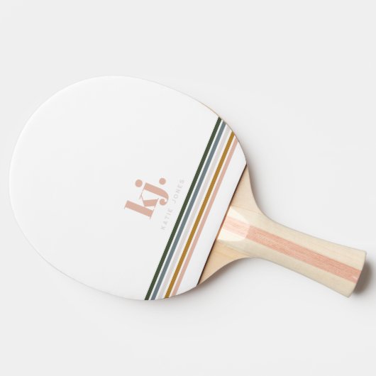 Monogram Chic Retro Stripes Tafeltennisbatje (Zijkant)