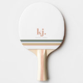 Monogram Chic Retro Stripes Tafeltennisbatje (Voorkant)