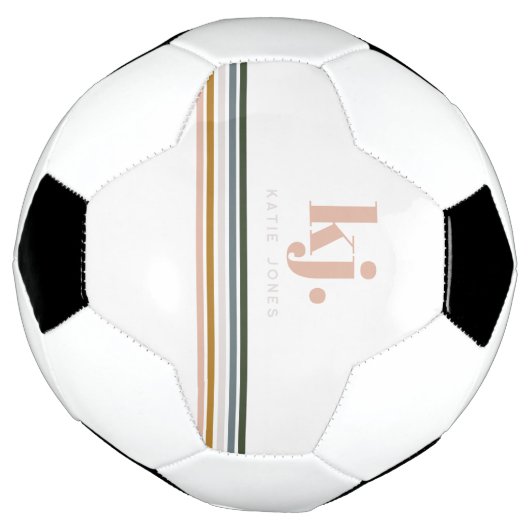 Monogram Chic Retro Stripes Voetbal (Gedraaid)