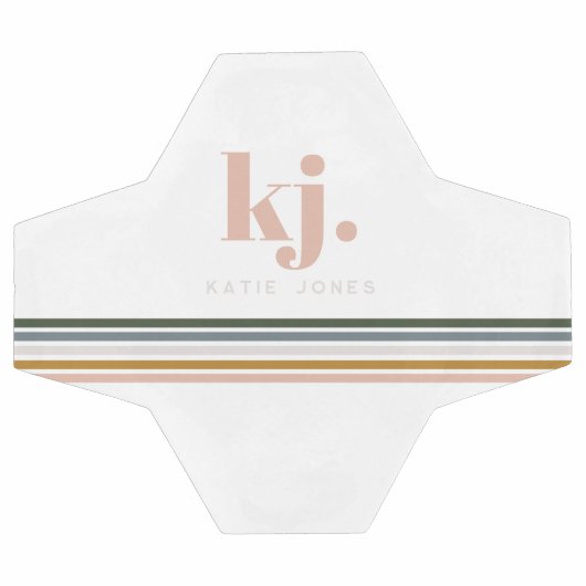 Monogram Chic Retro Stripes Voetbal (Enkel)