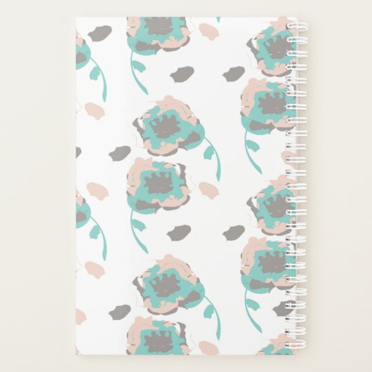 Monogram Chic Roos Floral Planner Design (Achterkant)