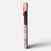 Monogram Chic Roos Gold en Bourgogne Floral Case-Mate iPhone Case (Achterkant / Links)