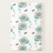 Monogram Chic Roze Bloem Planner Ontwerp (Achterkant)