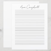 Monogram Chic Script Naam Briefpapier (Voorkant / Achterkant)