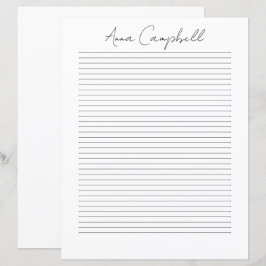 Monogram Chic Script Naam Briefpapier