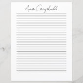 Monogram Chic Script Naam Briefpapier (Voorkant)