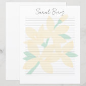Monogram Chic Script Naam Briefpapier (Voorkant / Achterkant)