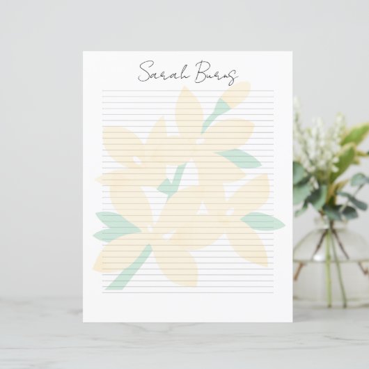 Monogram Chic Script Naam Briefpapier (Staand voorkant)